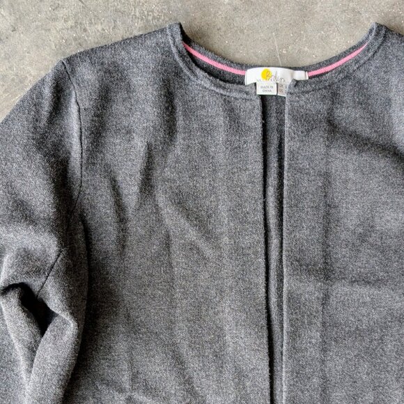 Boden Berkshire Coatigan in Charcoal Melange Long Cardigan Gray Stripes size 2 - Picture 3 of 8